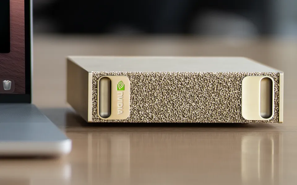 NVIDIA DGX Spark: chassis compatto Grace Blackwell su una scrivania
